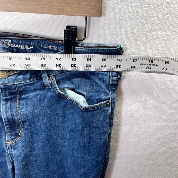 Eddie Bauer Slightly Curvy Straight Leg Jeans Womens 10 Blue Denim Stretch 2243 - Picture 6 of 12